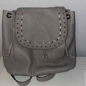 Michael Kors Riley Leather Ash Grey Backpack